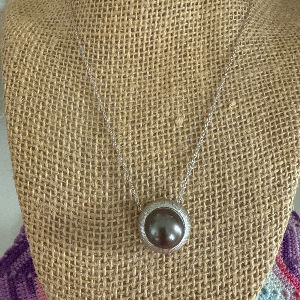 WW World Wide Silver 925 Necklace with Pearl Pendant